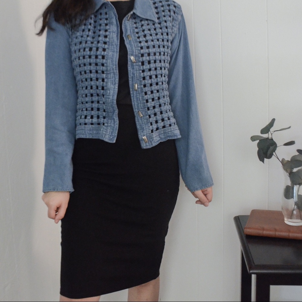 VINTAGE OPEN GRID SOFT DENIM JACKET